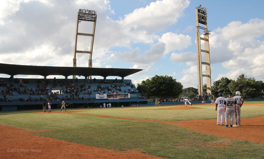 GVSU baseball on the field in Cuba